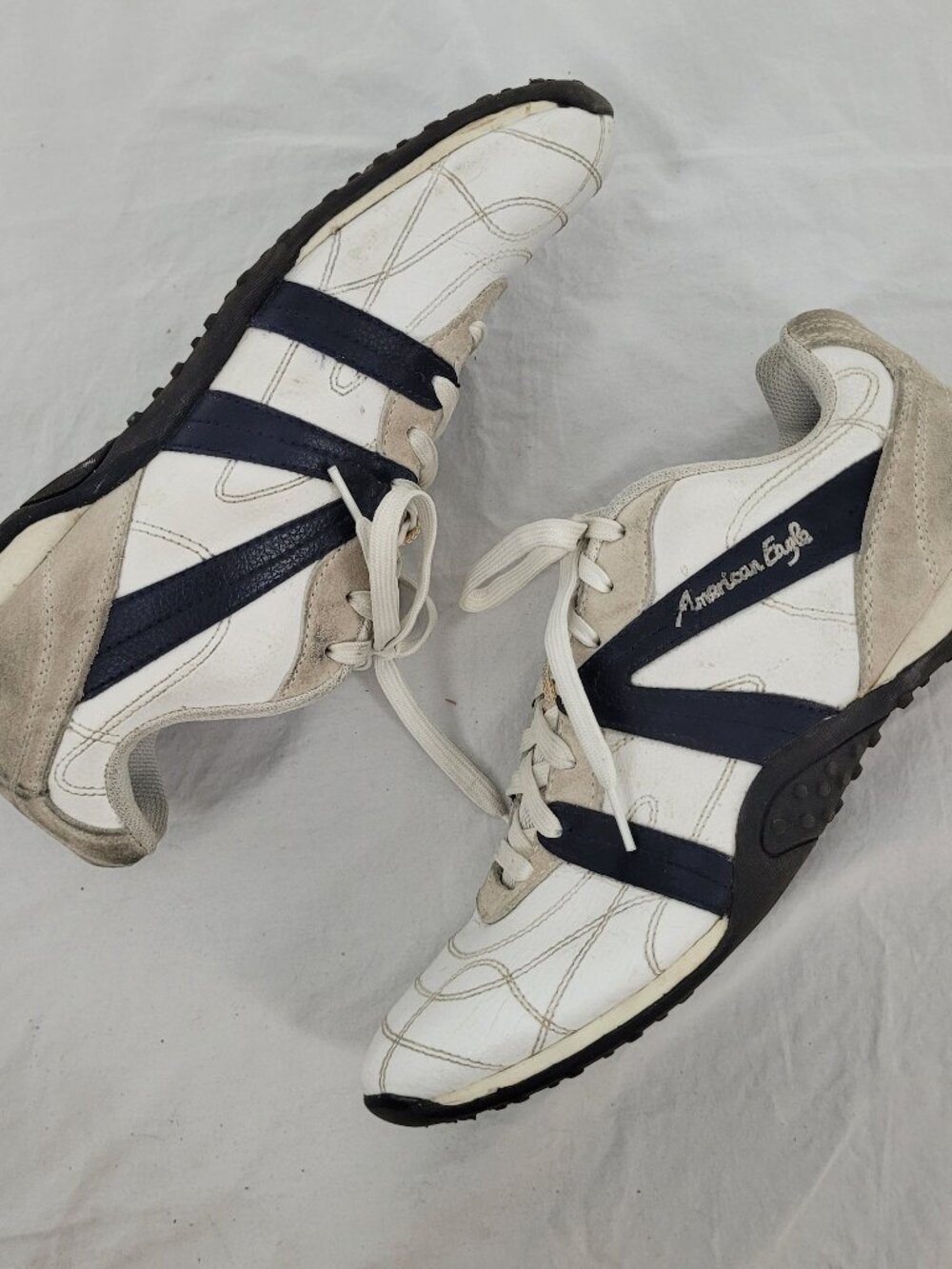 American Eagle Non Marking Slip Resistant Casual Shoe Sneaker White Beige Men 10